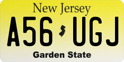 NJ license plate A56UGJ