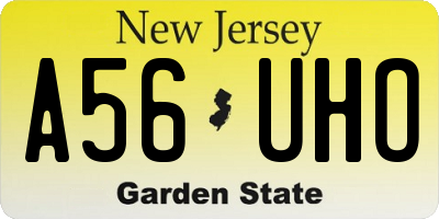 NJ license plate A56UHO