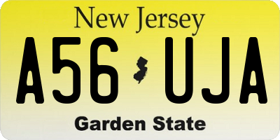 NJ license plate A56UJA