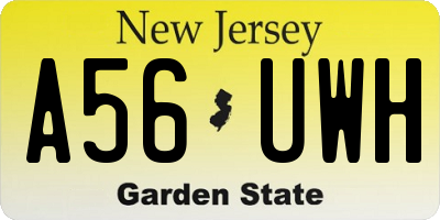 NJ license plate A56UWH