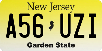NJ license plate A56UZI