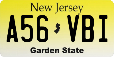 NJ license plate A56VBI