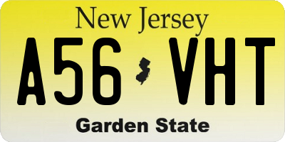 NJ license plate A56VHT