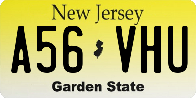 NJ license plate A56VHU