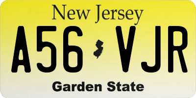 NJ license plate A56VJR
