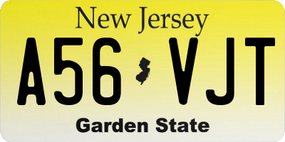 NJ license plate A56VJT