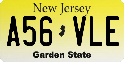 NJ license plate A56VLE