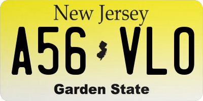 NJ license plate A56VLO