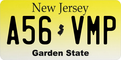 NJ license plate A56VMP