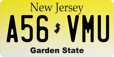 NJ license plate A56VMU