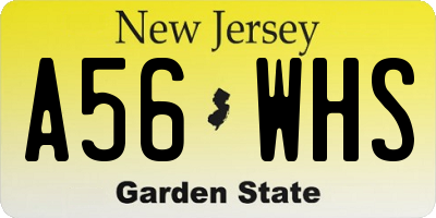 NJ license plate A56WHS