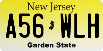 NJ license plate A56WLH