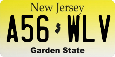 NJ license plate A56WLV