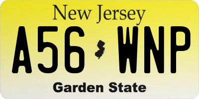 NJ license plate A56WNP