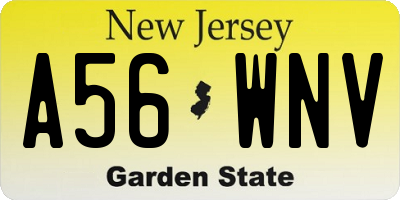 NJ license plate A56WNV