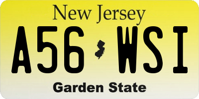 NJ license plate A56WSI