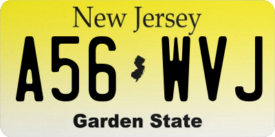 NJ license plate A56WVJ