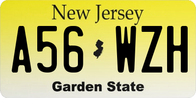 NJ license plate A56WZH