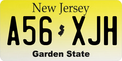 NJ license plate A56XJH