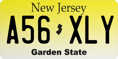 NJ license plate A56XLY