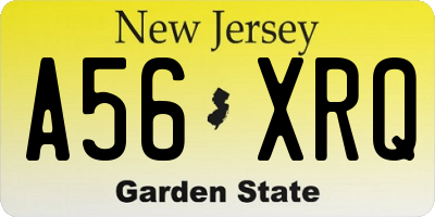 NJ license plate A56XRQ