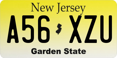 NJ license plate A56XZU