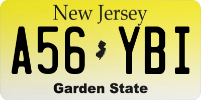NJ license plate A56YBI