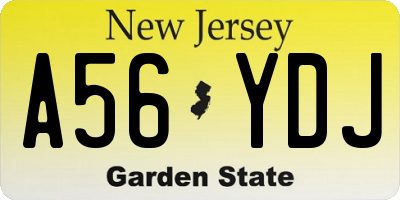 NJ license plate A56YDJ