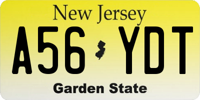 NJ license plate A56YDT