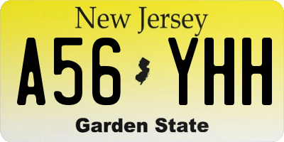 NJ license plate A56YHH