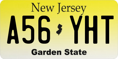 NJ license plate A56YHT