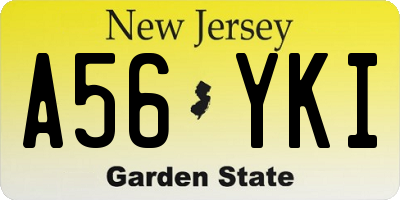 NJ license plate A56YKI