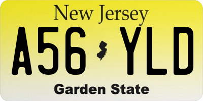 NJ license plate A56YLD