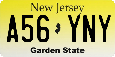 NJ license plate A56YNY