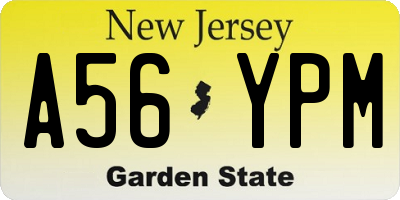 NJ license plate A56YPM
