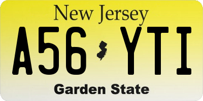 NJ license plate A56YTI