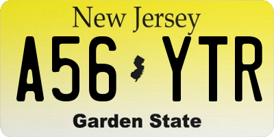 NJ license plate A56YTR