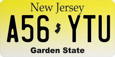 NJ license plate A56YTU