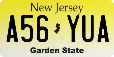 NJ license plate A56YUA