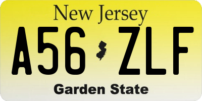 NJ license plate A56ZLF