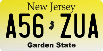 NJ license plate A56ZUA