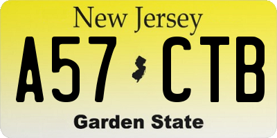 NJ license plate A57CTB