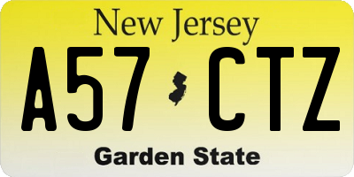 NJ license plate A57CTZ