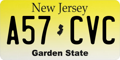 NJ license plate A57CVC