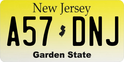NJ license plate A57DNJ