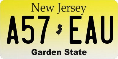 NJ license plate A57EAU