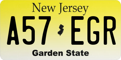 NJ license plate A57EGR