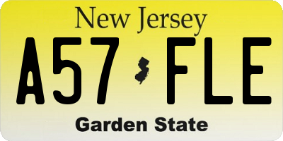 NJ license plate A57FLE