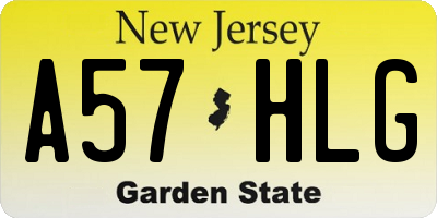 NJ license plate A57HLG