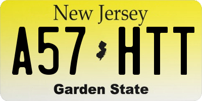 NJ license plate A57HTT
